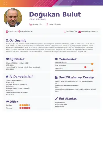 Gemi Kaptanı CV Örnekleri cv indir